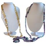 Two Bead Necklaces, Fluorite, Citrine