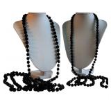 Two Black Bead Strands