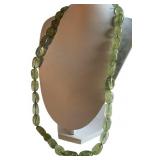 14K Prehnite Stone Bead Necklace