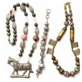Three Artisan Style and Asian Themed Jewelry Items
