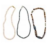 Three Heishi-Style & Ethnic Necklaces