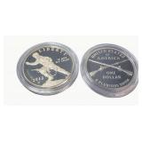 (2 US Infantry Commemorative $1 Coins, .900