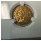 1912 $5 Gold Indian Head Coin, MS 62