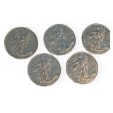 (5) Silver American Eagle $1 Coins, 2021 Type 1