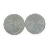 (2) Silver American Eagle $1 Coins, 2021-W Type 2
