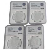 (4) 2023 Fiji Morgan $1 Coins, .999 Silver, NGC
