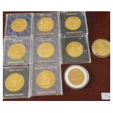 (31) Gold Plated Commemorative Medals