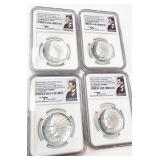 (4) NPF .999 Silver Double Eagle Commemorative NGC
