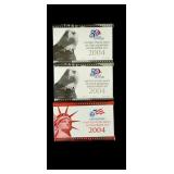 (3) US Mint Silver Proof Sets, 2004