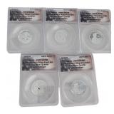 (5) US Silver Quarter Dollars, 2022S, ANACS