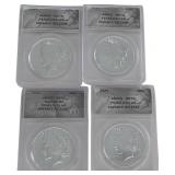 (4) .999 Silver Reissue Peace Dollar Coins