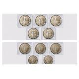 (5) Walking Liberty US Silver Half Dollar Coins