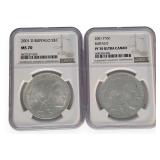 (2) 2010 Buffalo Silver Rounds, .999