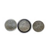 (3) US Silver American Eagle $1 Coins
