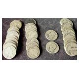 Group of Barber, Standing Liberty Silver Quarters