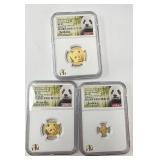 3-Coin Set, 2018 Gold Panda Coins, NGC