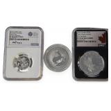 (3) .999 Silver Coins, Foreign Issue