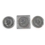 (3) Australian Silver 1oz .999 Rounds
