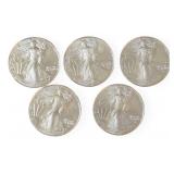 (5) Silver American Eagle $1 Coins, 2024