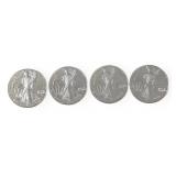 (4) Silver American Eagle $1 Coins, 2023