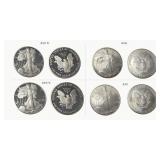 (4) US Silver Eagle .999 Silver Coins