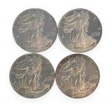 (4) US Silver Eagle .999 Silver Coins