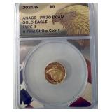 2021-W US Gold 1/10oz Eagle, ANACS