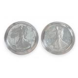 (2) Silver American Eagle $1 Coins