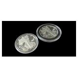 (2) American Eagle Silver Rounds, 1oz .999 Silver