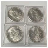 (4) 1881-O Morgan Dollars, Unc
