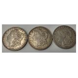 (3) US Morgan Silver $1 Coins, 1921-D