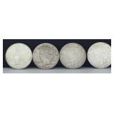 (4) US Peace Silver Dollar Coins