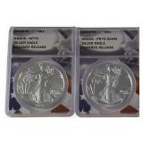 (2) 2025 Silver American Eagle $1 Coins, 2025-W