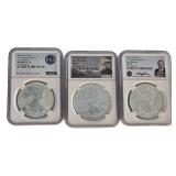 (3) $1 Silver Eagle US Coins