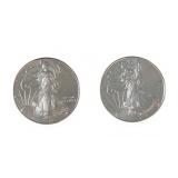 (2) Silver American Eagle $1 Coins, 2018