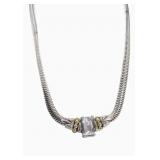 18K, Sterling White Topaz Lagos Caviar Necklace