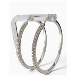Sterling Silver Diamond Hoop Earrings