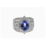 18K White Gold Tanzanite, Diamond LeVian Ring
