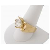 Estate 4.01CT, 14K YG Diamond Solitaire Ring