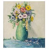 Clara L Hamilton 14x12 O/B Flowers in Green Vase
