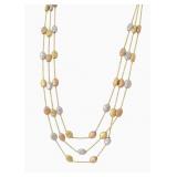 14K Tri-Gold Bead Necklace
