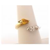 18K YG, Platinum Diamond Ring