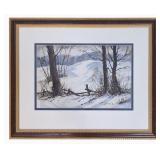Louis W Bonsib 14x22 WC Snowy Landscape