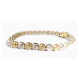 14K Two Tone Diamond Link Bracelet
