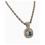 David Yurman Silver/14K Topaz Albion Pendant
