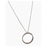 David Yurman 14K, Sterling Diamond Circle Pendant