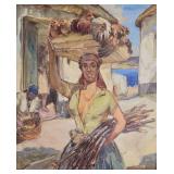 Wm Edouard Scott 22x18 O/C Haitian Market Woman