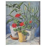 A (Ann) T Solomon 24x18 O/C Geraniums and Iris