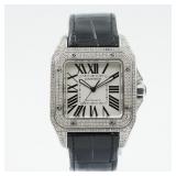Cartier Santos 100 XL 2656 White Dial, Diamond