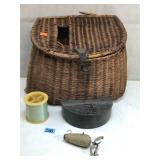 Vintage Wicker Creel/Bait FishingBasket